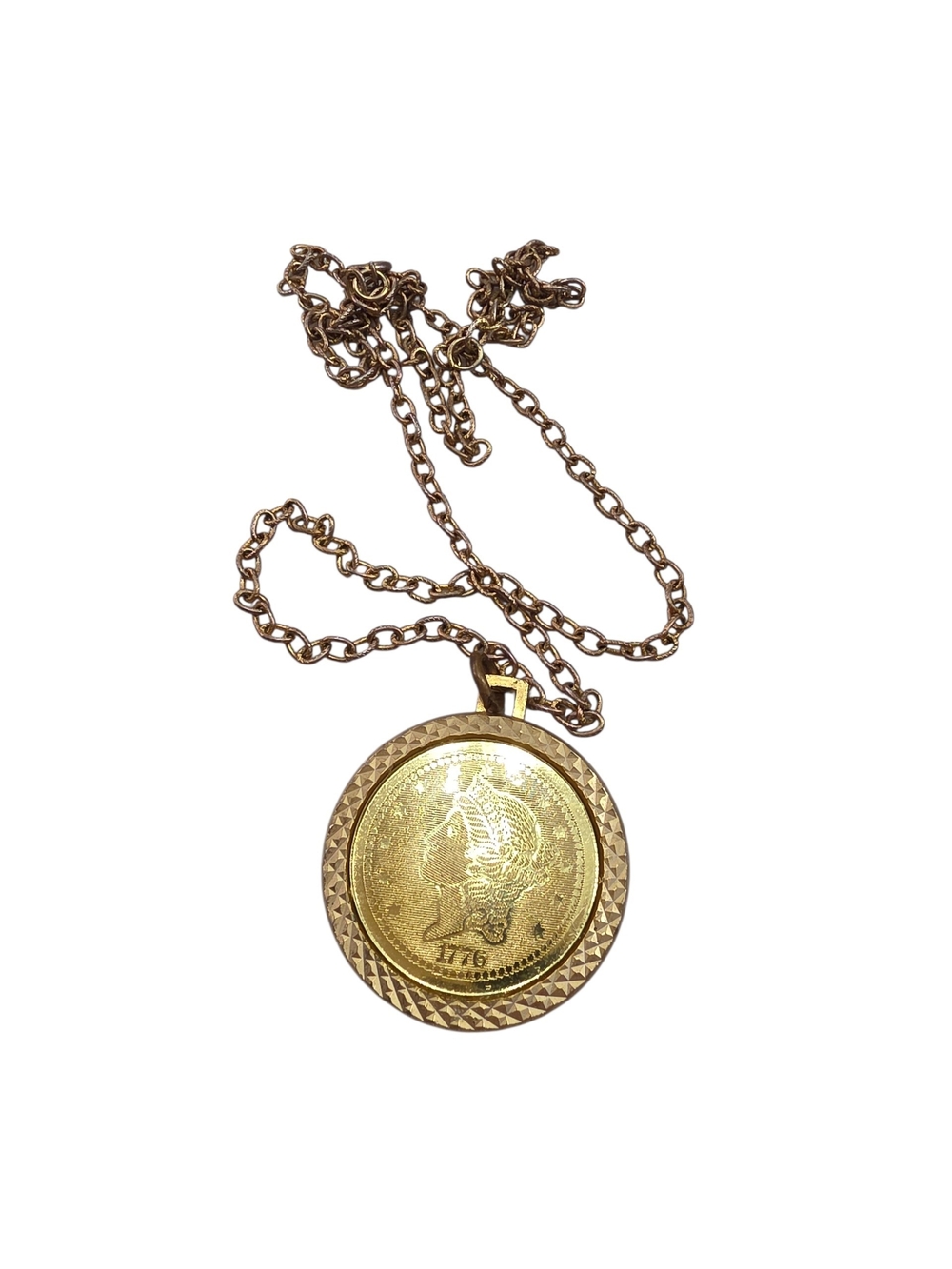 Gold-Tone BI CENTENIAL Coin Locket Necklace
